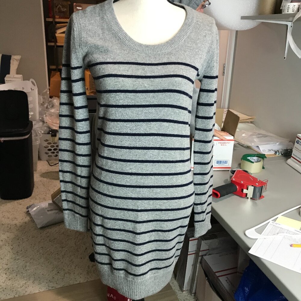 Women's Rag & Bone Gray Stripe Sweater Dress Size S